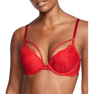 Victoria's Secret Push Up BraPadded, Plunge Neckline, Lace Bra Very Sexy 32C NWT